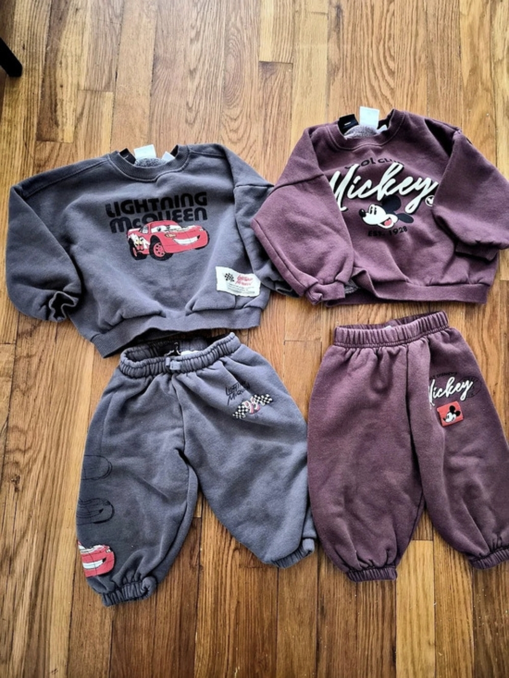 Disney Matching Mickey Mouse Sweatshirt Jogger Sets Gray & Marroon